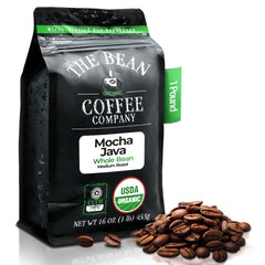 The Bean frontal del paquete mostrando diseño y peso 16 oz, ideal para regalo