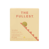 THE FULLEST frente del paquete de Saffron Latte muestra diseño y porciones