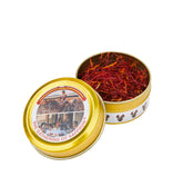 The Gathering of Saffron frasco frontal mostrando hebras puras y presentación premium