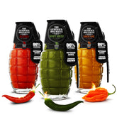 The General's Hot Sauce vista frontal del estuche con tres botellas, regalo inmediato