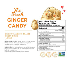 The Ginger People caramelo en mano mostrando tamaño real y facilidad de consumo en movimiento