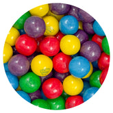 THE HAMPTON CANDY COMPANY bolsa frontal mostrando gumballs coloridos y atractivo visual