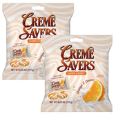 THE HAMPTON CANDY COMPANY bolsa frontal Cream Savers Naranja & Cream mostrando diseño y tamaño práctico