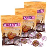 THE HAMPTON CANDY COMPANY empaque frontal del pack de tres bolsas con beneficio de fácil almacenamiento
