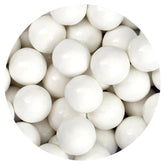 THE HAMPTON CANDY COMPANY bolsa frontal con gumballs blancos mostrando cantidad