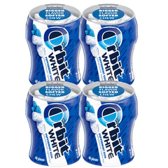 THE HAMPTON CANDY COMPANY bote frontal de Orbit White Peppermint mostrando etiqueta y cantidad
