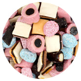 THE HAMPTON CANDY COMPANY bolsa Gustaf's Licorice Allsorts frontal mostrando 2 libras y variedad