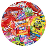 The Hampton Popcorn Company bolsa frontal mostrando variedad de dulces listos para fiestas