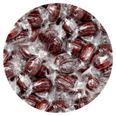 The Hampton Popcorn Company vista frontal de la bolsa con Root Beer Barrels, ideal para eventos