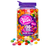 The Jelly Bean Planet frasco frontal mostrando 36 sabores gourmet y presentación grande