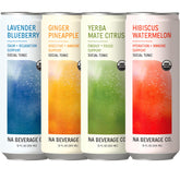 The NA Beverage Company pack frontal mostrando las latas y conveniencia