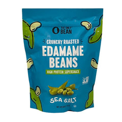 The Only Bean paquete frontal mostrando edamame crujiente y sabor sal marina beneficioso
