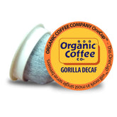 The Organic Coffee Co. empaque frontal de Gorilla Decaf mostrando 80 cápsulas y sello orgánico