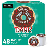 The Original Donut Shop caja frontal con 48 K-Cup mostrando compatibilidad Keurig y conveniencia