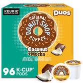 The Original Donut Shop paquete frontal Coconut + Mocha mostrando paquete y beneficios