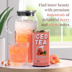 The Republic of Tea jarra con té helado y hielo lista para servir refresco