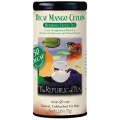 The Republic of Tea frontal del empaquetado mostrando 50 bolsitas, conveniencia