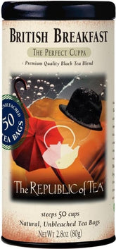 The Republic of Tea empaque frontal mostrando 50 bolsitas y conveniencia