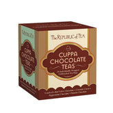 The Republic of Tea empaque frontal Cuppa Chocolate mostrando variedad y conveniencia
