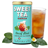 The Republic of Tea paquete frontal mostrando sabor descafeinado y keto