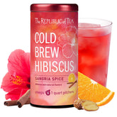 The Republic of Tea empaque frontal Cold Brew Hibiscus y ventaja refrescante