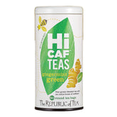 The Republic of Tea empaque frontal HiCAF jengibre menta, energía y sabor claro