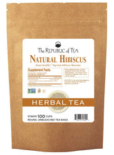 The Republic of Tea frente del paquete con 100 bolsitas, conveniencia visible