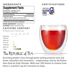 The Republic of Tea jarra fría con té hibiscus coconut y rodajas de limón