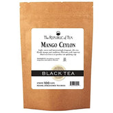 The Republic of Tea frasco delantero mostrando 100 bolsas y diseño atractivo