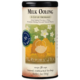 The Republic of Tea frente del empaque mostrando 36 bolsitas y beneficios prácticos