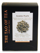 The Tao of Tea caja frontal con saquitos piramidales, presentación práctica