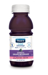 Thick-It botella frontal sabor uva mostrando formato y conveniencia