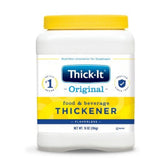 Thick-It lata frontal paquete de 12 vista del envase y etiqueta clara beneficios de conveniencia
