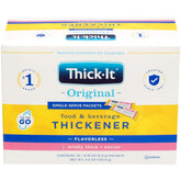 Thick-It paquete frontal mostrando 25 sobres para uso inmediato y dosificación precisa