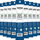 Think Jerky paquete frontal que muestra 20 palitos, ideal para snacks portátiles