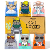 Thoughtfully caja frontal con ilustraciones de gatos y lista para regalar