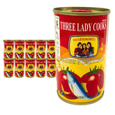 Three Lady Cooks frente de lata mostrando presentación y conveniencia