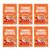 Three Wishes frente del empaque mostrando sabor canela y beneficios claros