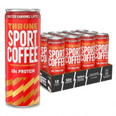 Throne SPORT COFFEE frente del pack mostrando 12 latas y diseño atrayente