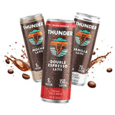 Thunder CoffeeMilk lata frontal mostrando diseño y aporte proteico