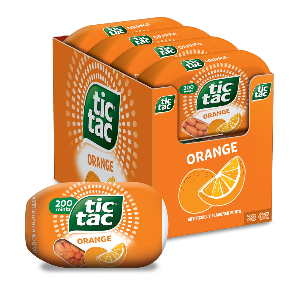 Tic Tac frente del envase mostrando diseño y ventaja portátil