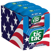 Tic Tac frontal con diseño patriótico, fácil de llevar y compartir
