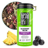 Tiesta Tea empaque frontal mostrando bolsa reutilizable y diseño atractivo