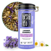 Tiesta Tea caja frontal mostrando diseño y beneficios aromáticos