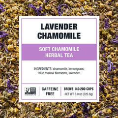 Tiesta Tea flores de lavanda y manzanilla secas resaltando aroma natural