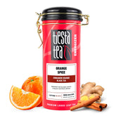 Tiesta Tea empaquetado frontal mostrando mezcla y diseño, atrae a compradores