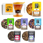 Tiesta Tea kit frontal mostrando seis mezclas otoñales, variedad inmediata