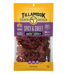 Tillamook Country Smoker paquete frente mostrando diseño y beneficio de sabor