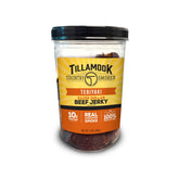 Tillamook Country Smoker frasco frente muestra teriyaki y práctico resellado