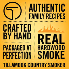 Tillamook Country Smoker slab en mano para ver tamaño y conveniencia proteica